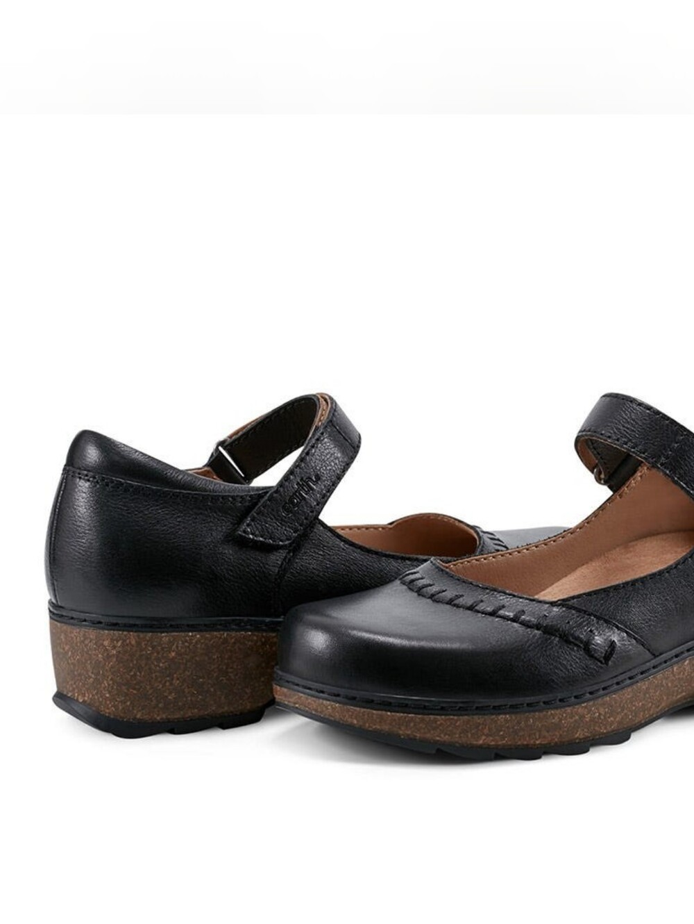 Earth Kalece Black Leather Mary Jane Comfort Shoes Clogs Sz 7 $120 SH31
